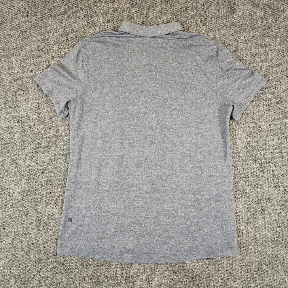 Lululemon Evolution Polo Shirt Mens Large Heathered Grey Short Sleeve Golf Top